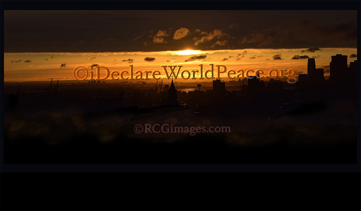 RDramatic NYC Harbor Sunset View. Unique imagery at ©RCGimgages.